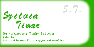 szilvia timar business card